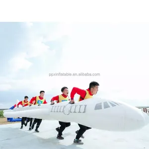 HOT sale interesting Popular Team building Bouncy air plane konckout match Inflatable airplane for kids and adults race games