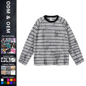 Clothing Manufacturers Custom European and American Formal Woven Embroidered Long Sleeve Men's <strong>T</strong>-<strong>shirt</strong> Spring Autumn Top - Product Image 1
