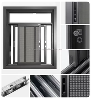 Fenêtres anti-tempête en aluminium imperméables pour maisons Fenêtre coulissante en aluminium gris noir