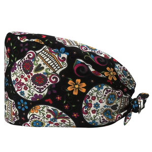 Gorros Quirúrgicos Tipo Bouffant Unisex con Cola de Caballo para Cabello Largo, de Sarga de Algodón, para Uniformes Médicos - Product Image 1