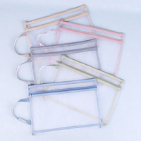 Sac de rangement transparent à double couche grande capacité avec fermeture éclair pour étudiants, idéal pour organiser les devoirs et les feuilles de test