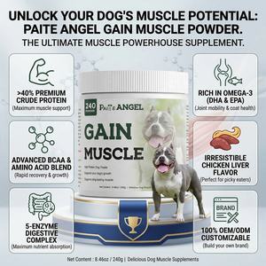 Suplemento de Proteína de Suero de Leche para Ganancia Muscular en Perros, Marca Privada OEM/ODM, Alto en Proteínas con BCAA y Enzimas Digestivas, Directo de Fábrica, 240g - Product Image 1