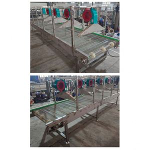 Convoyeur à bande en maille d'acier inoxydable pour aliments pour animaux de compagnie, stérilisation à haute température, refroidissement par air, ligne d'assemblage, convoyeur à pente pour aliments - Product Image 2