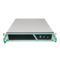 2U sasis Server komputer perak kontrol industri 350mm Panel aluminium pendek catu daya besar Matx mini-itx stok