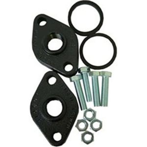 Conexión de tubería Grundfos de hierro fundido con brida de 2 tornillos, 1.5 pulgadas NPT, tamaño pequeño, negra, con kit de accesorios. - Product Image 1