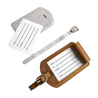 Étiquette à bagages en cuir PU de style lettre à la mode avec métal pour les voyages, les passeports et les valises