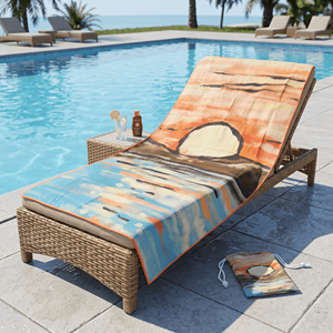 <span class=keywords><strong>Serviette</strong></span> de plage en microfibre suédée, impression double face, logo personnalisé, anti-sable, séchage rapide, portable, multi-usage, avec pochette à cordon, pour yoga et piscine - Product Image 3