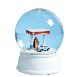 Globo <span class=keywords><strong>de</strong></span> Nieve Retro <span class=keywords><strong>de</strong></span> Gasolinera y Auto Clásico - Artesanía Nostálgica <span class=keywords><strong>de</strong></span> Resina para Entusiastas <span class=keywords><strong>de</strong></span> Autos - Product Image 3