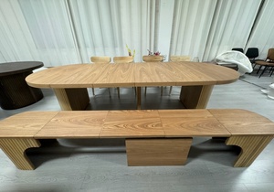 2026 Factory Transform <strong>Table</strong> Customized Simple Modern Popular Expandable <strong>Dining</strong> <strong>Table</strong> Bench Set of 4 or 6 <strong>Chairs</strong> <strong>for</strong> Home Use - Product Image 4