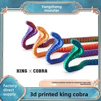 Cobra en verre imprimé en 3D, décoration artisanale, cadeau créatif, flexible et articulé, serpent fait main