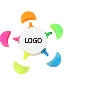 Rotulador resaltador en forma de flor de cinco colores con logotipo personalizado, papelería multicolor para uso escolar o regalos - Product Image 6