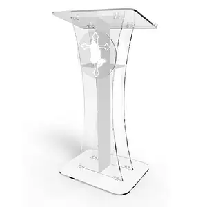Wholesale Transparent Acrylic Pulpit Stand Lectern and Podium Speaker Podium
