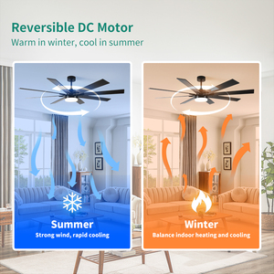 Factory Direct Sales <strong>Black</strong> 72'' LED <strong>Ceiling</strong> <strong>Fan</strong> 6 Speed Reversible 8 Blades <strong>Ceiling</strong> <strong>Fan</strong> with Light and Remote Control - Product Image 5