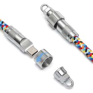 Nouveau design 2-en-<span class=keywords><strong>1</strong></span> Type C lanière tressée câble <span class=keywords><strong>de</strong></span> charge USB corde Anti-perte PD 60W <span class=keywords><strong>données</strong></span> rapides IP15 veste puissance métal - Product Image 6