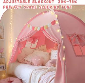 OEM Kid House Toys Tiendas de campaña rosas tamaño twin para niños pequeños, con dosel de privacidad para cama, para dormir en litera dentro de habitaciones con corrientes de aire. - Product Image 3