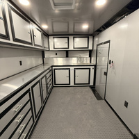Remorque alimentaire mobile noire personnalisée, remorque alimentaire de camping avec équipement de cuisine complet, camion barbecue, remorque polyvalente à vendre