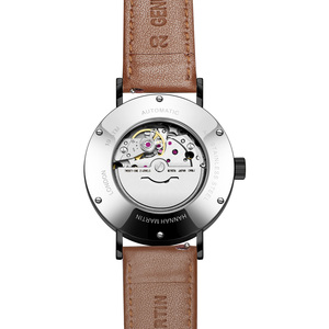 Reloj de Pulsera para Hombre Hannah Martin, Mecánico Automático, Resistente al Agua, con Logotipo Personalizado de Fábrica, Cristal de Zafiro y Correa de Cuero Vacuno - Product Image 4