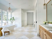 Carreaux de sol en marbre beige et blanc SH STONE, motif damier, pour intérieur, design personnalisé populaire, pour cuisine et salle de bain