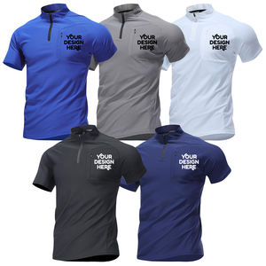 DOVEARK 2025 nuovo 88% in poliammide 12% Spandex con cerniera nascosta mezza cerniera veloce da uomo che corre da palestra t-shirt con colletto sportivo - Product Image 2