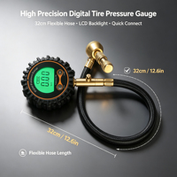 Manomètre numérique de dégonflage de pneus tout-terrain MAISOON 4x4, haute précision 250 PSI avec soupape de décompression pour Jeep, camion et SUV