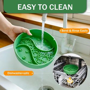 2026 Eco-Friendly 2-in-1 Dog Lick <b>Mat</b> Silicone Slow Feeder Bowl with 700ml Capacity for Travel & Outdoor Use - Product Image 6