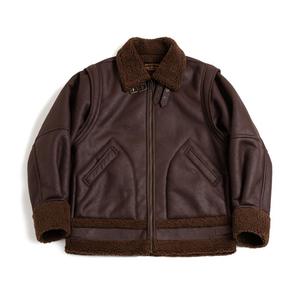 Blouson Bomber Personnalisé pour Homme <span class=keywords><strong>en</strong></span> Cuir Velours et Fourrure Intégrale – Manteau Moto Hiver – Support OEM - Product Image 2