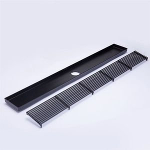 OEM OEM/ODM Black Modern Style Rectangle Grate Drainage Cover Grille Hot Shower Floor Drain for Bathroom and Hotel Applications - Product Image 4