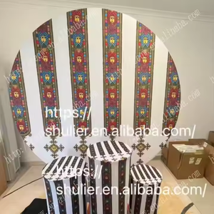 Grosir kustom 6FT dekorasi pernikahan bingkai bulat logam opia Latar Belakang Berdiri latar belakang lengkungan ulang tahun - Product Image 5