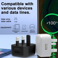 Cargador de Pared con Certificado HNT CE UKCA, 10W, Enchufe de Viaje para Reino Unido, Puerto USB Único, Carga Rápida para Teléfono Celular