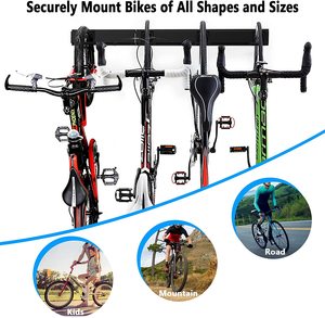 Ganchos para Colgar en el Techo del <span class=keywords><strong>Garaje</strong></span>, Sistema Vertical Organizador Real para <span class=keywords><strong>Bicicletas</strong></span>, Gancho Vertical para <span class=keywords><strong>Bicicletas</strong></span> de Acero Gris, Estante de Almacenamiento para <span class=keywords><strong>Garaje</strong></span> - Product Image 2