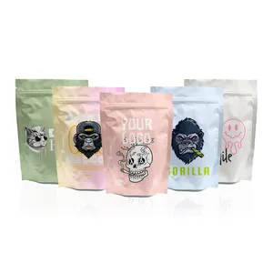 Custom Logo Packaging 1oz 7g 3.5 G Edible Candy Cookie Child Resistant Zipper Mylar Bags