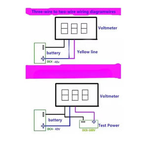 Voltmètre numérique LED DC de 0,28 pouces, voltmètre 0-100 volts, alimentation pour voiture et moto, testeur de tension de batterie, détecteur - Product Image 3