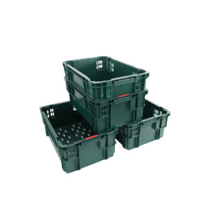 Mesh Wall Solid Plastic Fish Crate Nestable <strong>Foldable</strong> Collapsible Pizza Tray Basket For Seafood Ventilation Box Folding Container - Product Image 3