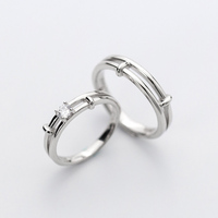 Bagues scintillantes rondes en CZ transparent, argent sterling 925, bagues géométriques à double ligne pour femmes, bijoux fins