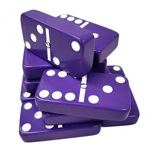 Custom Purple Domino Game Set Color Family Chickie Dominoes For Indoor Educational Game