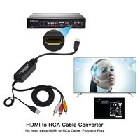 HDMI AV 3RCA CVBs RCA dönüştürücü kablosu Video ses adaptörü destekler NTSC, PC, dizüstü bilgisayar, HDTV, DVD, VHC VCR