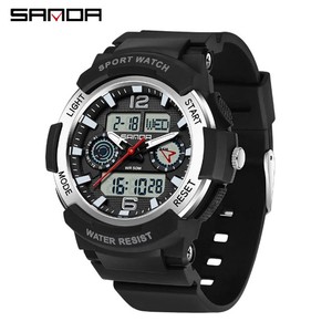 SANDA 6188 <b>LED</b> Digital Watch, Waterproof Shockproof Luminous Sports Wristwatch, Multi-Functional Alarm <b>Clock</b> Watch - Product Image 1