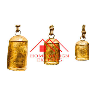 Antique Brass Hanging <b>Cow</b> <b>Bell</b> Wind Chimes - Product Image 3