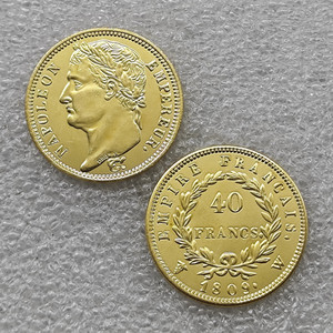 Pièces commémoratives <span class=keywords><strong>de</strong></span> style antique <span class=keywords><strong>de</strong></span> Lille, France 1809, <span class=keywords><strong>20</strong></span> Francs, 40 Francs, Cadeaux, Décoration d'intérieur - Product Image 1