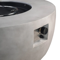 Table de jardin ronde de 36 pouces avec foyer en béton, gaz propane, puissance calorifique 50000BTU