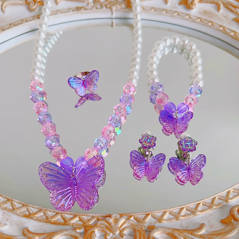Butterfly purple 5-piece opp bag