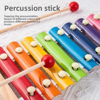 Xylophone en bois arc-en-ciel à 8 notes avec maillets, instrument musical éducatif sensoriel précoce pour enfants, jouet pour tout-petits
