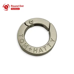 High Quality Customized Logo Metal Snap Rings Handbags Straps Clasp Open Gate Metal Spring Rings Wholesale