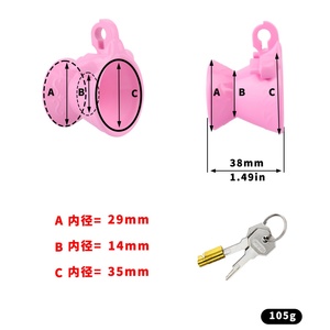 FRRK Cage de chasteté masculine en résine ABS inversée, avec verrouillage urétral, anneau pénien résistant, rose, pour sissy, articles pour adultes, vente en gros - Product Image 4