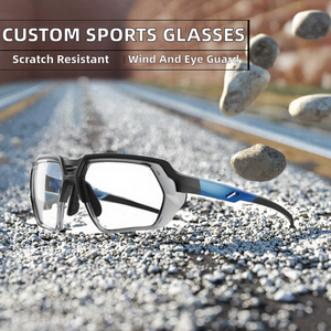 Lunettes de soleil sportives avec logo personnalisé - Lunettes de cyclisme, de conduite et d'équitation professionnelles, protection anti-vent et anti-rayures - Product Image 2