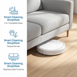 Robot Vacuum Cleaner <b>Mop</b> 1000PA Suction Automatic Dirt Disposal Eco-Friendly Edge Cleaning Home Cleaning - Product Image 4