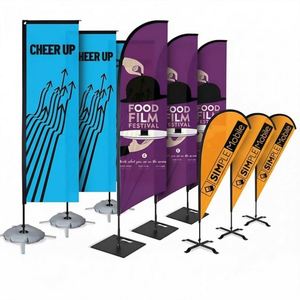 Bandera Publicitaria Exterior de Doble Cara de 2.8m con Mástil de Fibra de Vidrio, Impresión Digital, Diseño de Logotipo Personalizado, Impermeable - Product Image 2