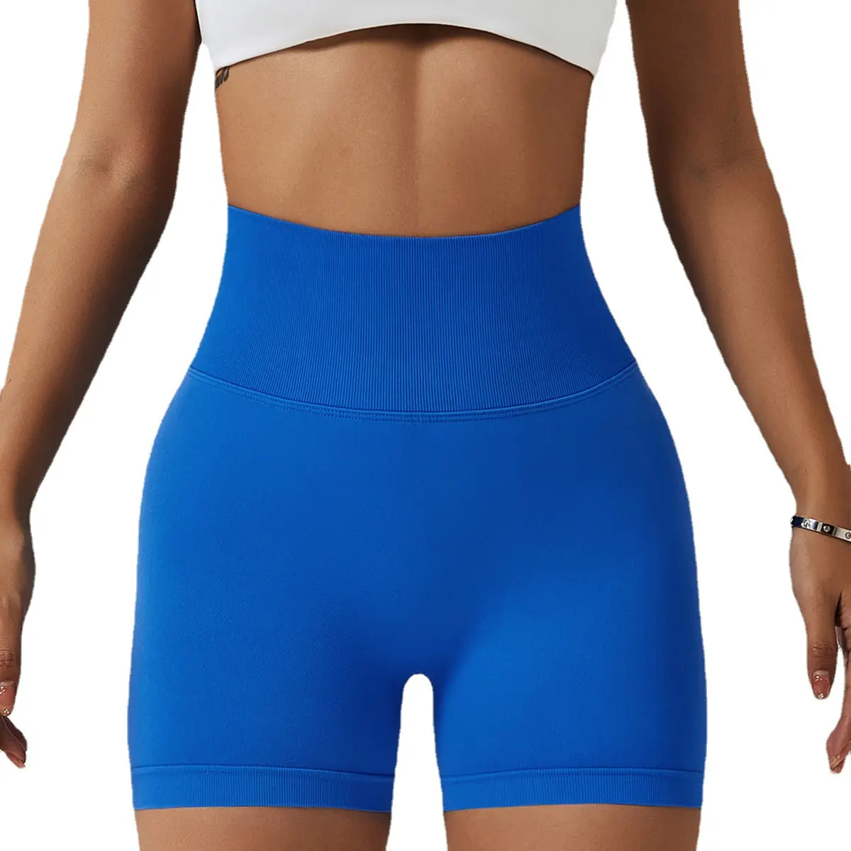 Pantalones cortos de compresión de cintura alta para mujer, elásticos, suaves, sin costuras, para Yoga
