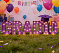 Chiffres et lettres lumineuses 3D LED pour décoration de gâteau d'anniversaire et de fête