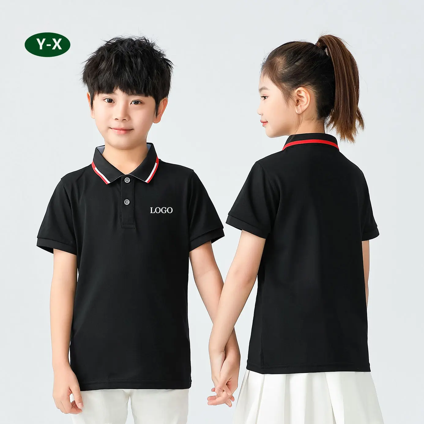 Uniforme escolar personalizado camisa deportiva en blanco de manga corta Polo camisas blancas niños uniforme escolar Polos para niñas al por mayor de